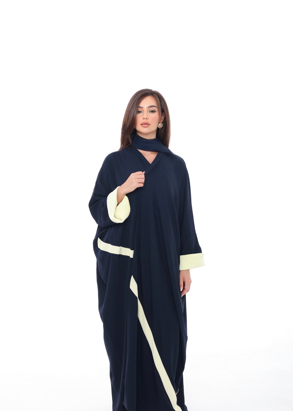 Navy Bias Stripe